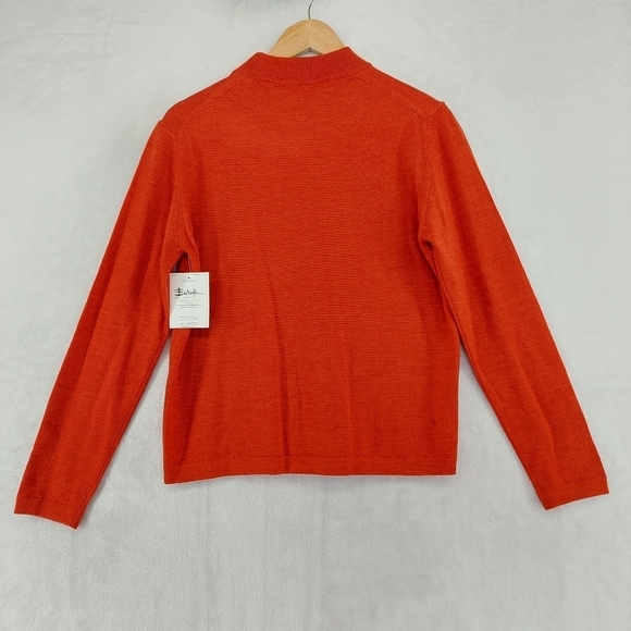 NEW Brandini WoolMark Merino Red Knit Mock Turtleneck Sweater P5586 - Picture 5 of 8
